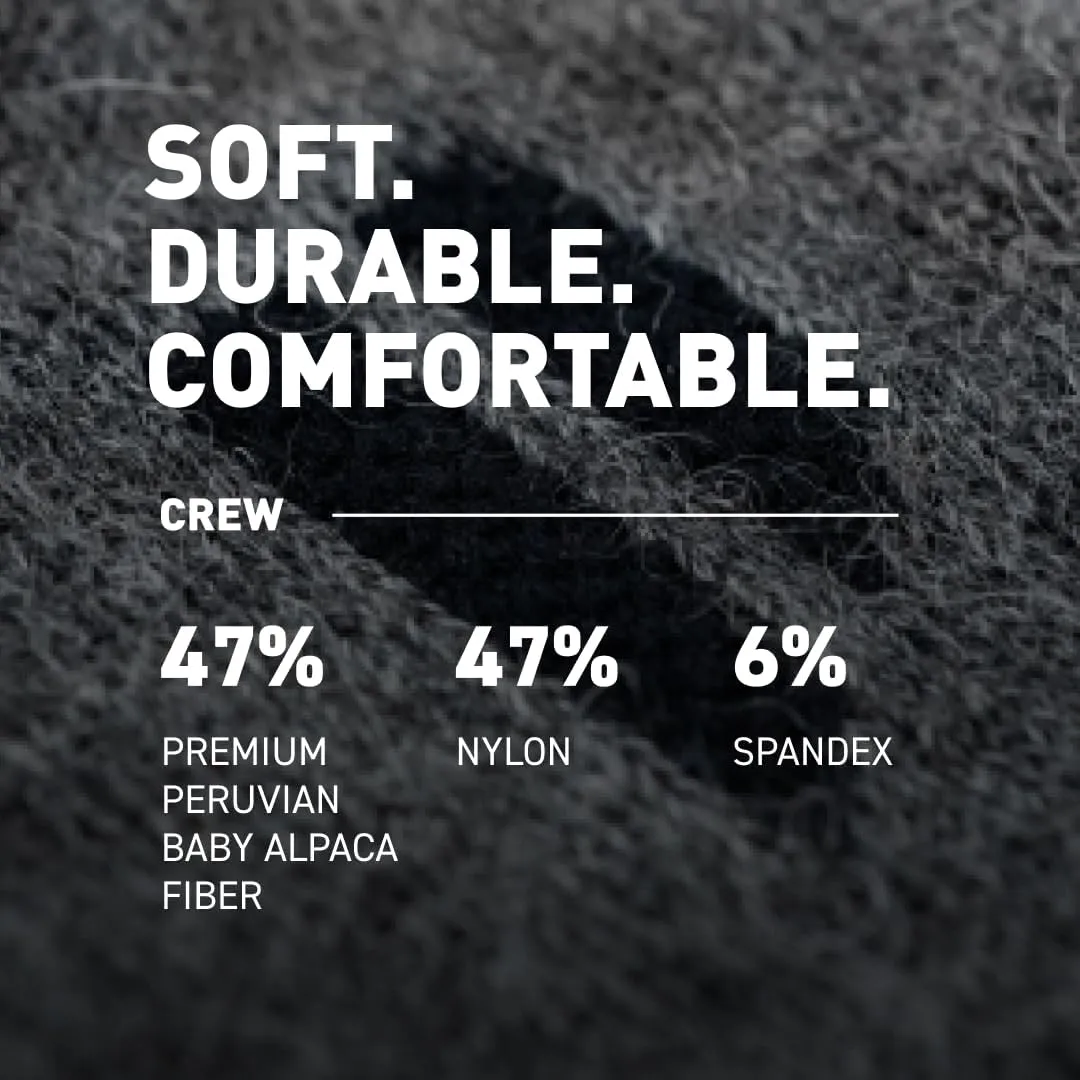 HOLLOW Alpaca Crew Socks for Men and Women, Moisture Wicking Alpaca Socks for Hiking, Running, Temperature Regulating