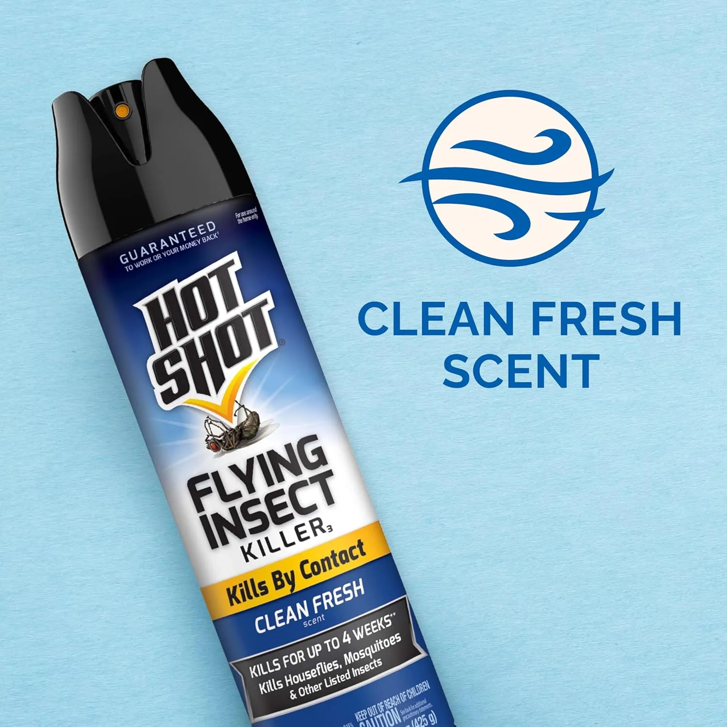 Hot Shot Flying Insect Killer, Aerosol, Clean Fresh Scent, 15 Ounces, 3-Count