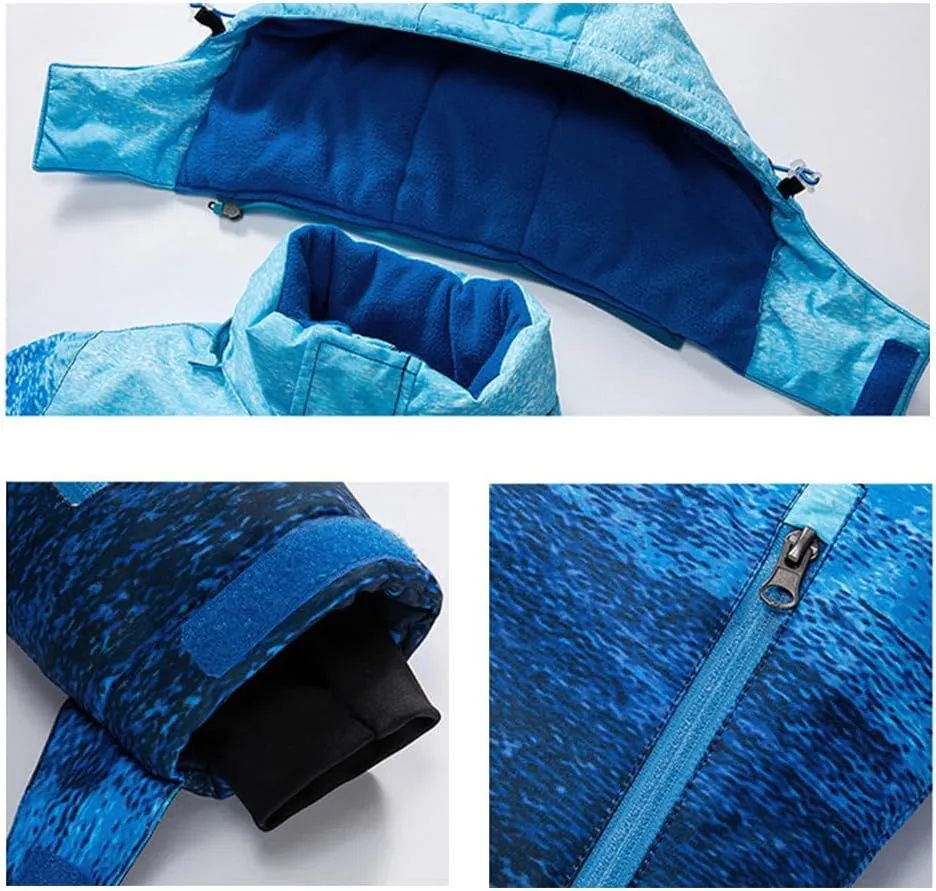 HOTIAN Boys Ski Jacket Colorful Waterproof Insulated Snow Coat Windproof Unisex Winter Outdoor Coats