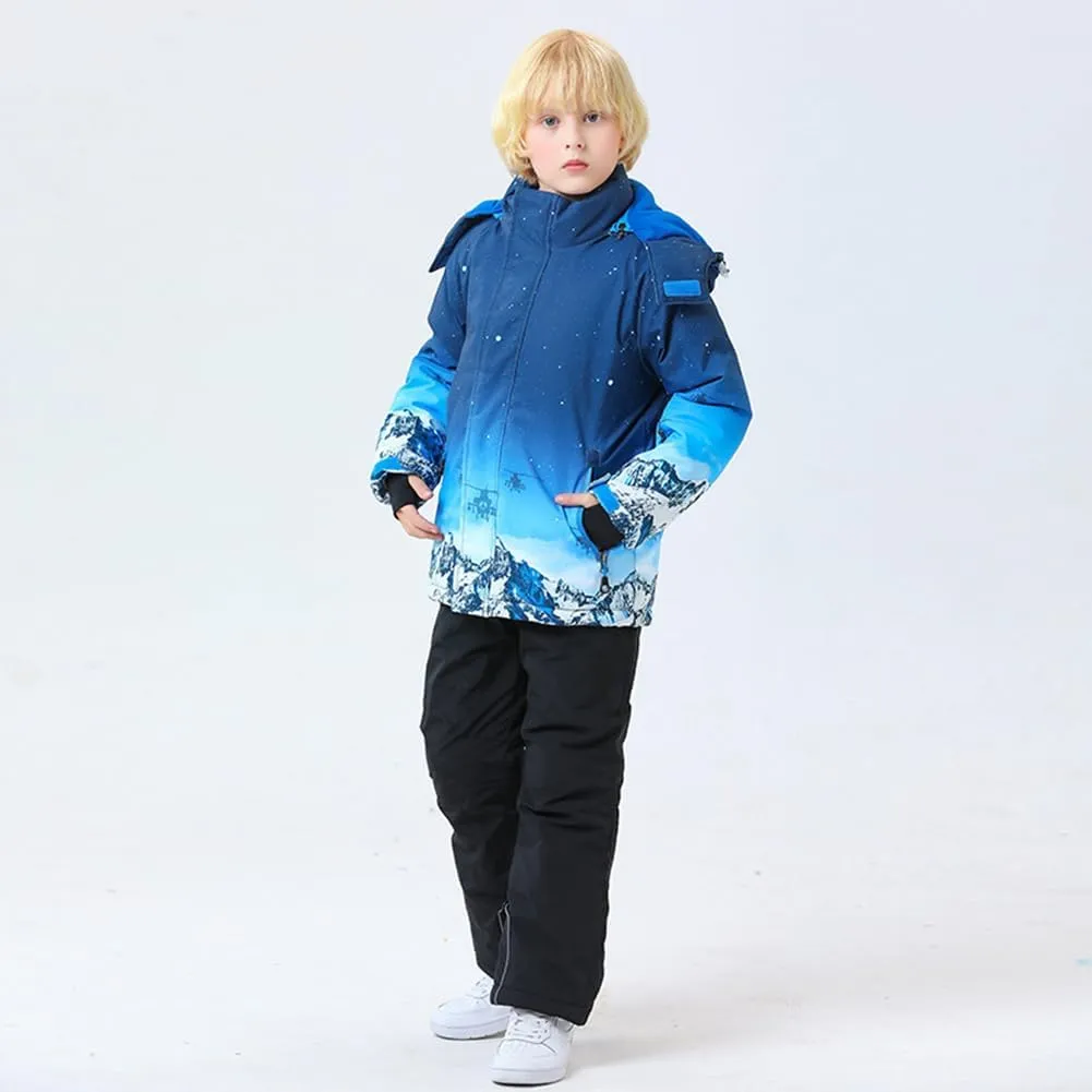 HOTIAN Boys Ski Jacket Colorful Waterproof Insulated Snow Coat Windproof Unisex Winter Outdoor Coats