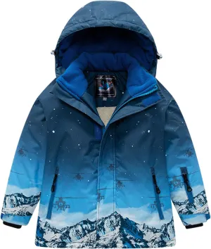HOTIAN Boys Ski Jacket Colorful Waterproof Insulated Snow Coat Windproof Unisex Winter Outdoor Coats