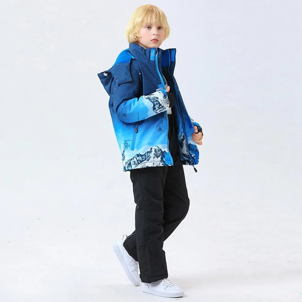 HOTIAN Boys Ski Jacket Colorful Waterproof Insulated Snow Coat Windproof Unisex Winter Outdoor Coats
