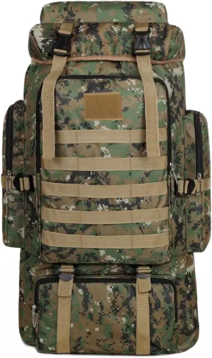 HXBER Large ty Hiking Backpack Outdoor Camping Rucksack Canvas Trekking Backpack, Camouflage 1