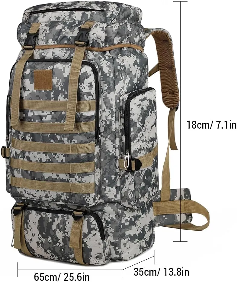 HXBER Large ty Hiking Backpack Outdoor Camping Rucksack Canvas Trekking Backpack, Camouflage 1