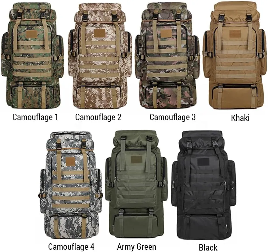 HXBER Large ty Hiking Backpack Outdoor Camping Rucksack Canvas Trekking Backpack, Camouflage 1