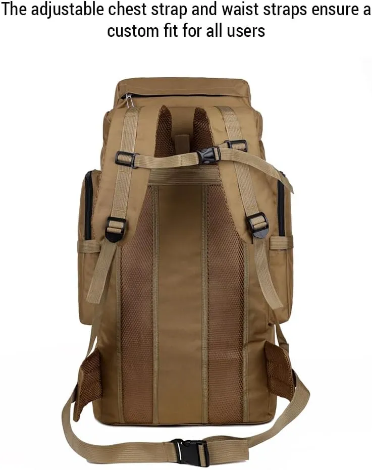 HXBER Large ty Hiking Backpack Outdoor Camping Rucksack Canvas Trekking Backpack, Camouflage 1