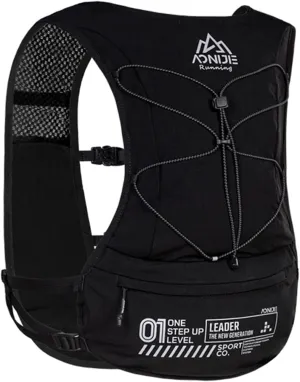 ICE FLAME Hydration Backpack Vest, 5L Multifunctional Outdoor Running Backpack fit 6.8 Inches Phone for Marathon Training, Hiking, Trail and Walking (Black)