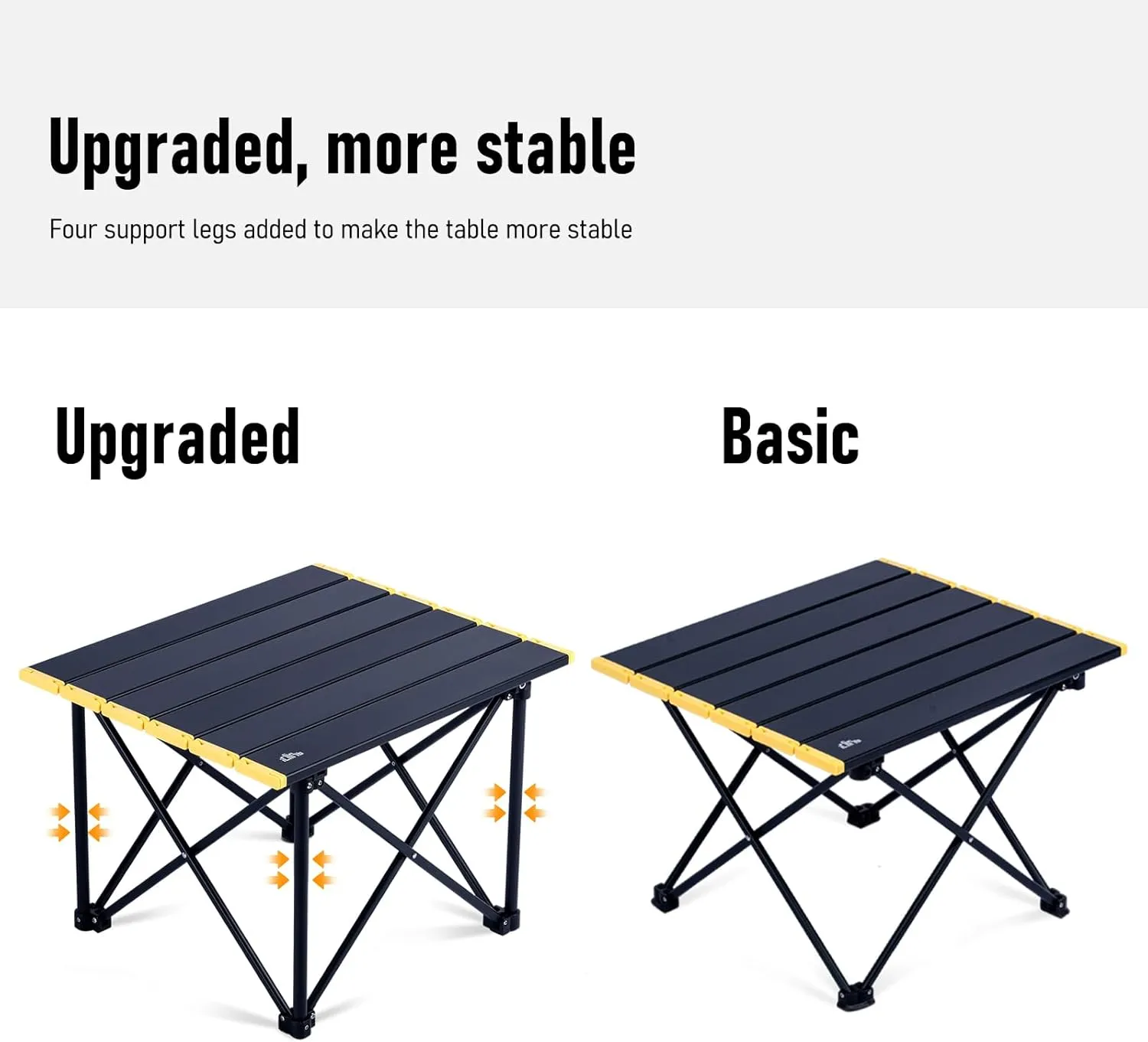 iClimb Ultralight Compact Camping Folding Table with Carry Bag (Reinforced Black - L)
