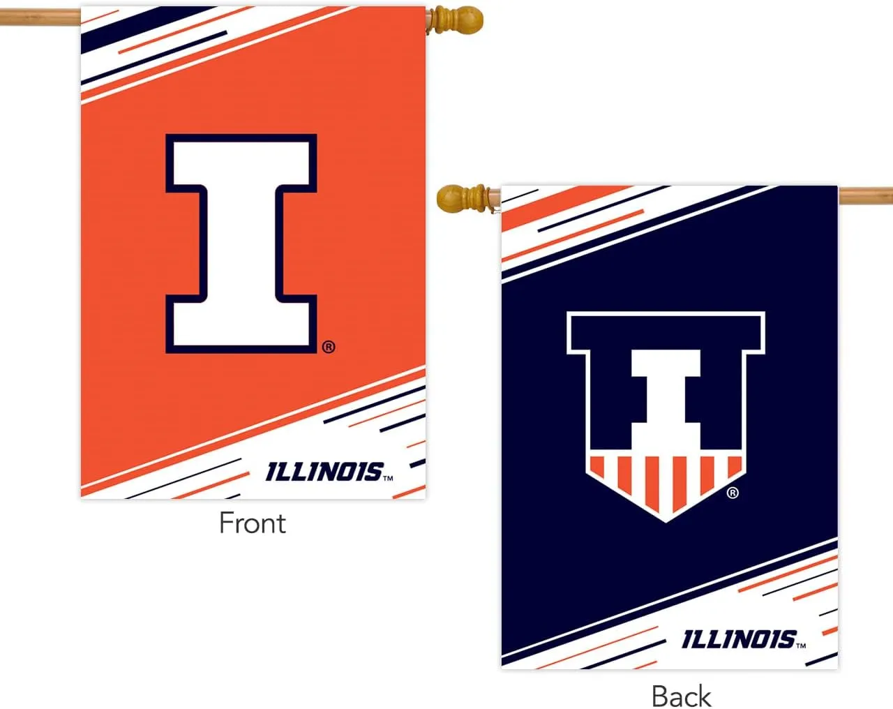 Illinois University NCAA Licensed Double-Sided House Flag 28" x 40" Briarwood Lane