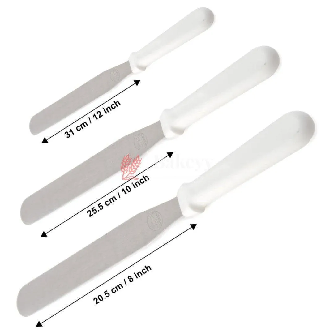Industrial Quality Stainless Steel White Handle Heavy Flat Pallet Knife | 8, 10, 12 Inch | 3 sizes available
