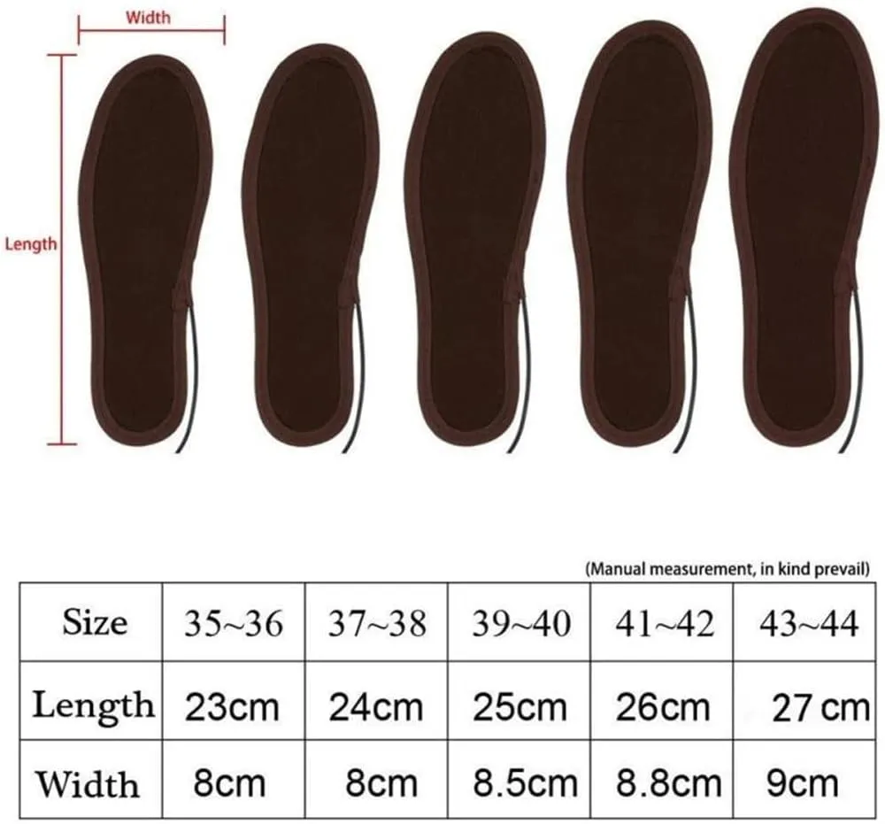 Insoles Electric Heated Shoe Insoles Warm Socks Feet Heater Foot Winter Warmer Camping Hiking Accessories(41-42yard)