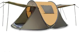 Instant Camping Tent Outdoor Portable 3-4 Person Pop Up Camping Tent Rainproof Sunproof Automatic Family Camping Tent 2 Doors 2 Windows Easy Set Up