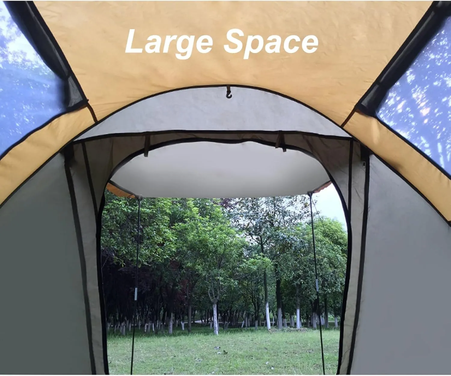 Instant Camping Tent Outdoor Portable 3-4 Person Pop Up Camping Tent Rainproof Sunproof Automatic Family Camping Tent 2 Doors 2 Windows Easy Set Up