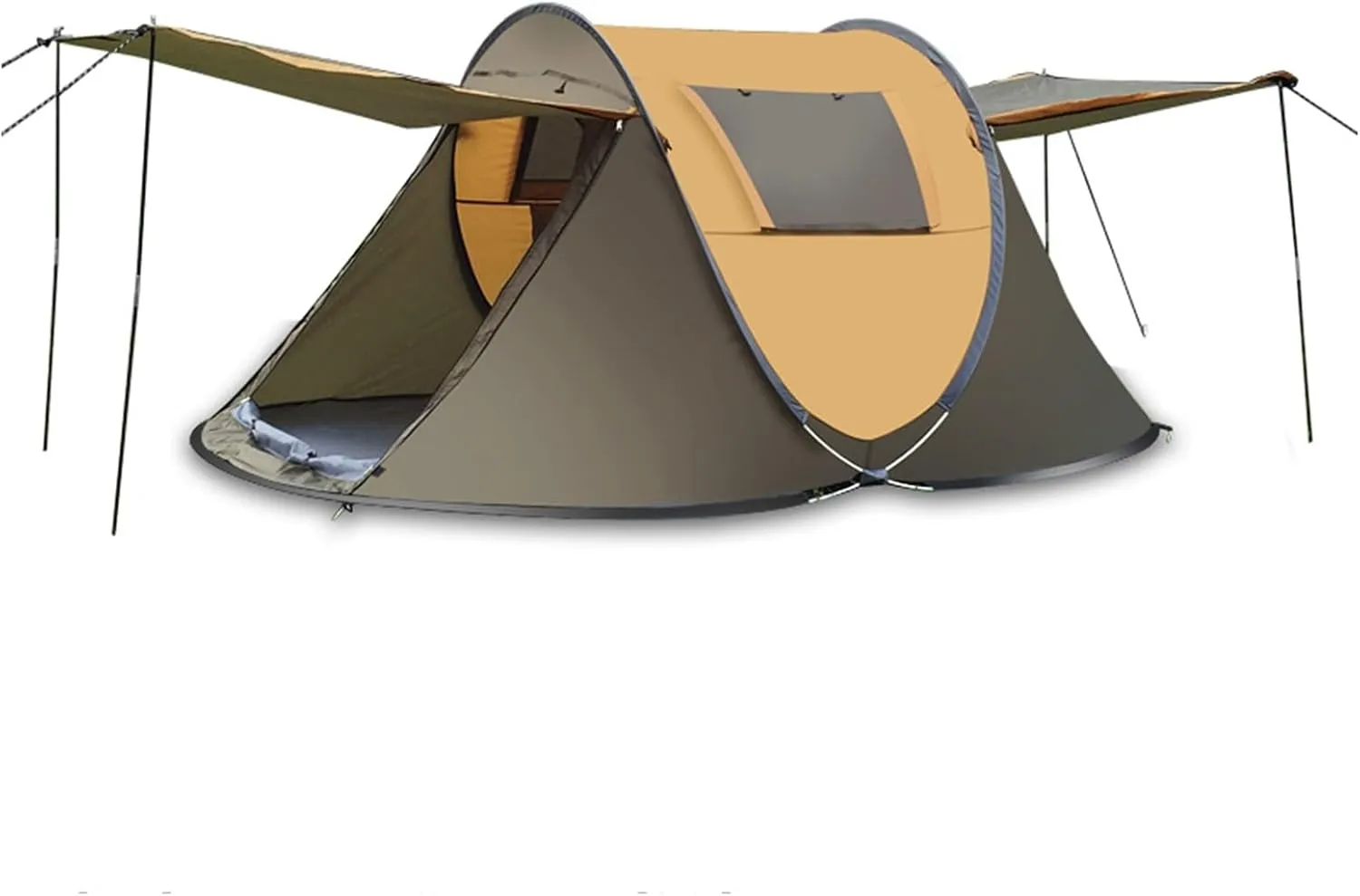 Instant Camping Tent Outdoor Portable 3-4 Person Pop Up Camping Tent Rainproof Sunproof Automatic Family Camping Tent 2 Doors 2 Windows Easy Set Up