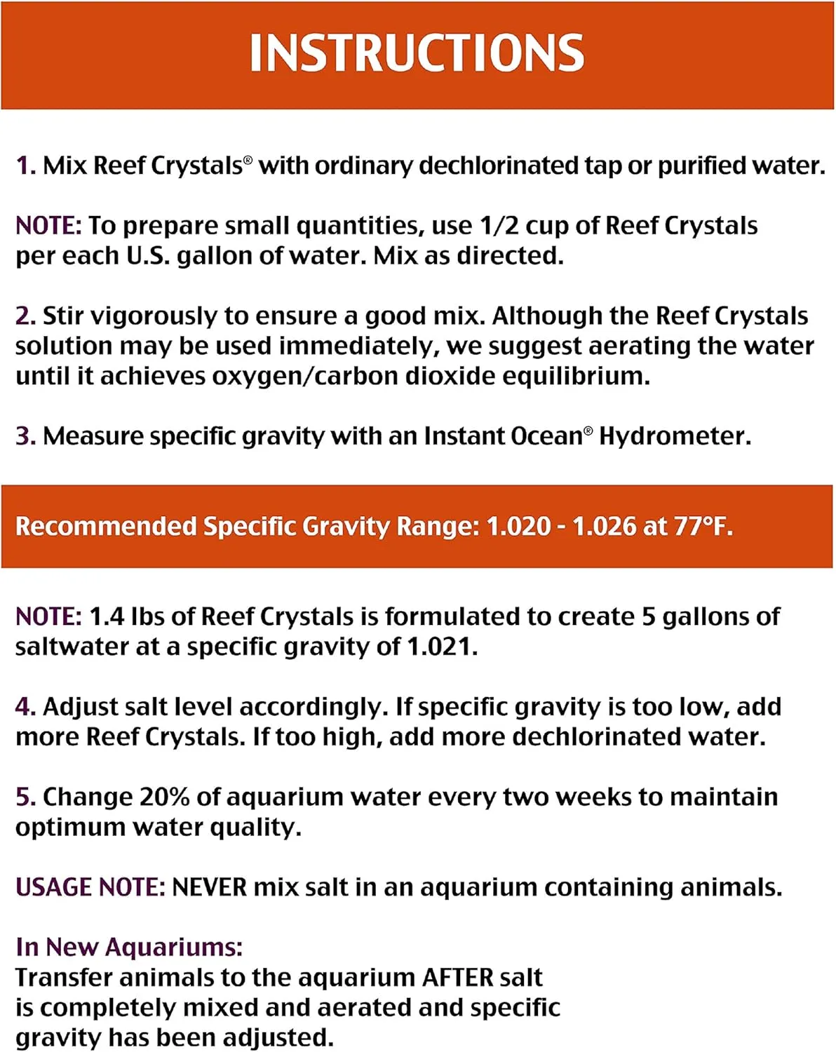 Instant Ocean Reef Crystals Reef Salt, Formulated Specifically For Reef Fish Tank Aquariums