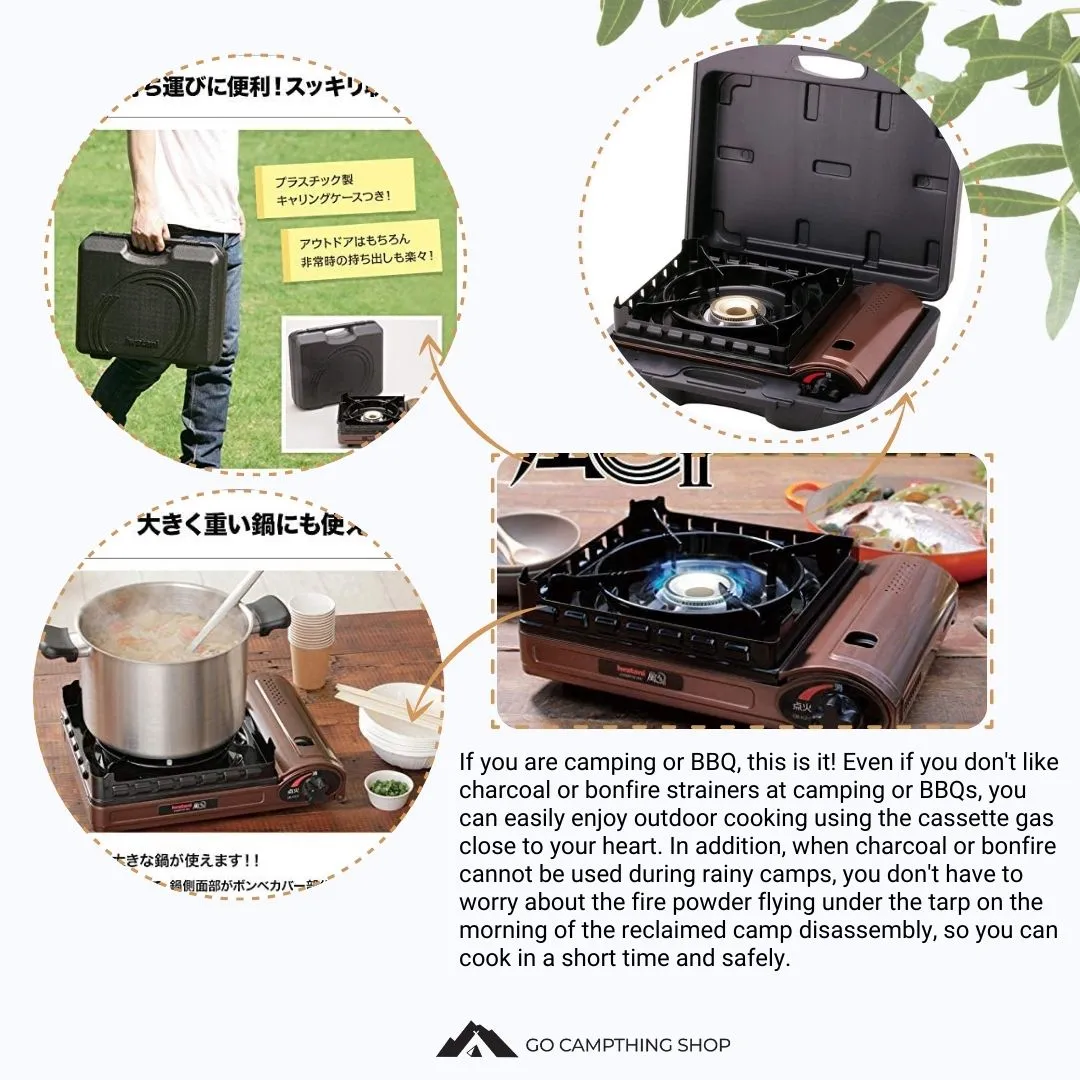 Iwatani Cassette Fu Wind Maru 2 Portable Stove with Storage Case Japan Imported