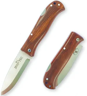 JEO-TEC Nº16 Pocket Folding Knife for Bushcraft Survival Camping Hunting Fishing Outdoor, Stainless Steel Sandvik 14C28N Scandi Blade, Handmade