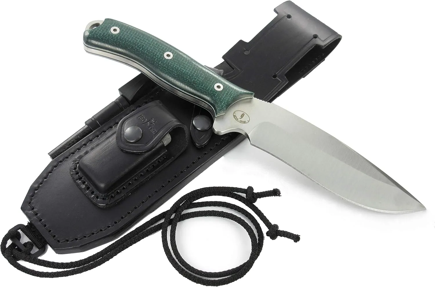 JEO-TEC Nº9 Fixed blade Bushcraft Survival Hunting Camping Knife, MOVA Stainless Steel, 11" Overall, Multi-positioned Leather Sheath - Handmade
