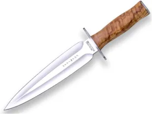 Joker Hunting Knife Colmillo CO108, Blade of 8.46 inches MOVA Steel, Olive Wood Handle, Brown Leather Sheath, Tool for Fishing, Hunting, Camping and Hiking