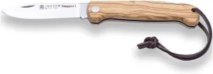 Joker Hunting Pocket Knife Canguro I NO130, Blade 3.14 inches MOVA Steel, Olive Wood Handle, 80 gr, Leather Cord, Fishing Tool, Hunting, Camping and Hiking