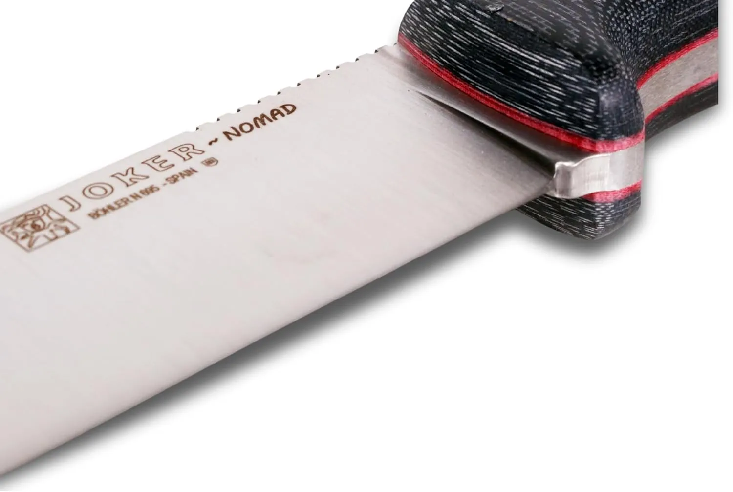 Joker Nomad 125 hunting knife, 12.7 cm Böhler N695 steel blade, with different types of handle: walnut wood, green Micarta and black Micarta, tool for fishing, hunting, camping and hiking (Black Micarta Canvas, Kydex   FireStarter)