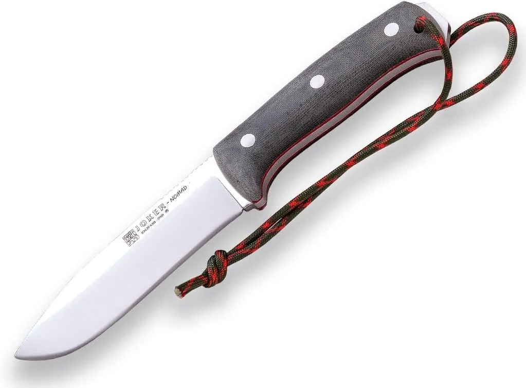 Joker "Nomad CV125-F Sport Survival Knife, 5-inch Blade, Green Micarta Canvas Handle, Kydex Sheath with Firestarter, Fishing, Hunting, Camping, and Hiking Tool