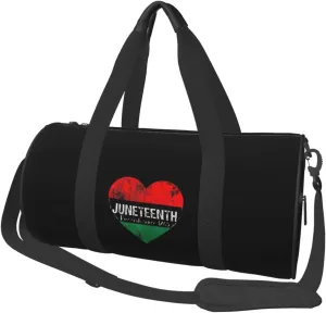 Juneteenth Flag 1865 Afrocentric Heritage Celebration Convertible Garment Bag with Shoulder Strap, Carry on Garment Duffel Bag for Men Women - Rolling Foldable for Travel Luggage Bags (Black)