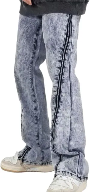jupkem Baggy Jeans for Men Korean Fashion Pants Y2k Aesthetic Mid Rise Wide Leg Jean Y2k Goth 90s Vintage Streetwear Clothes