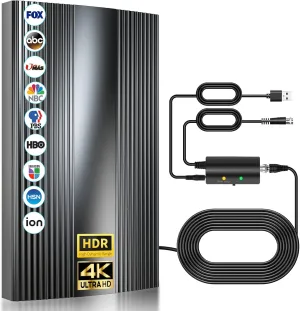 K HD Strongest Tv Antenna with Amplifier Signal Booster/36ft Coax Cable