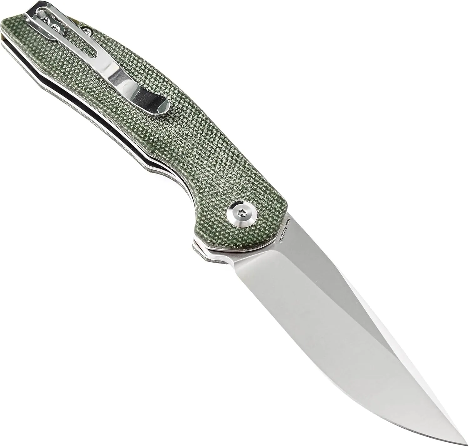KANSEPT Accipiter Pocket Folding Knife - 2.9'' 154CM Material with Green Micarta Handle - Everyday Carry EDC Camping Knife T2007A2