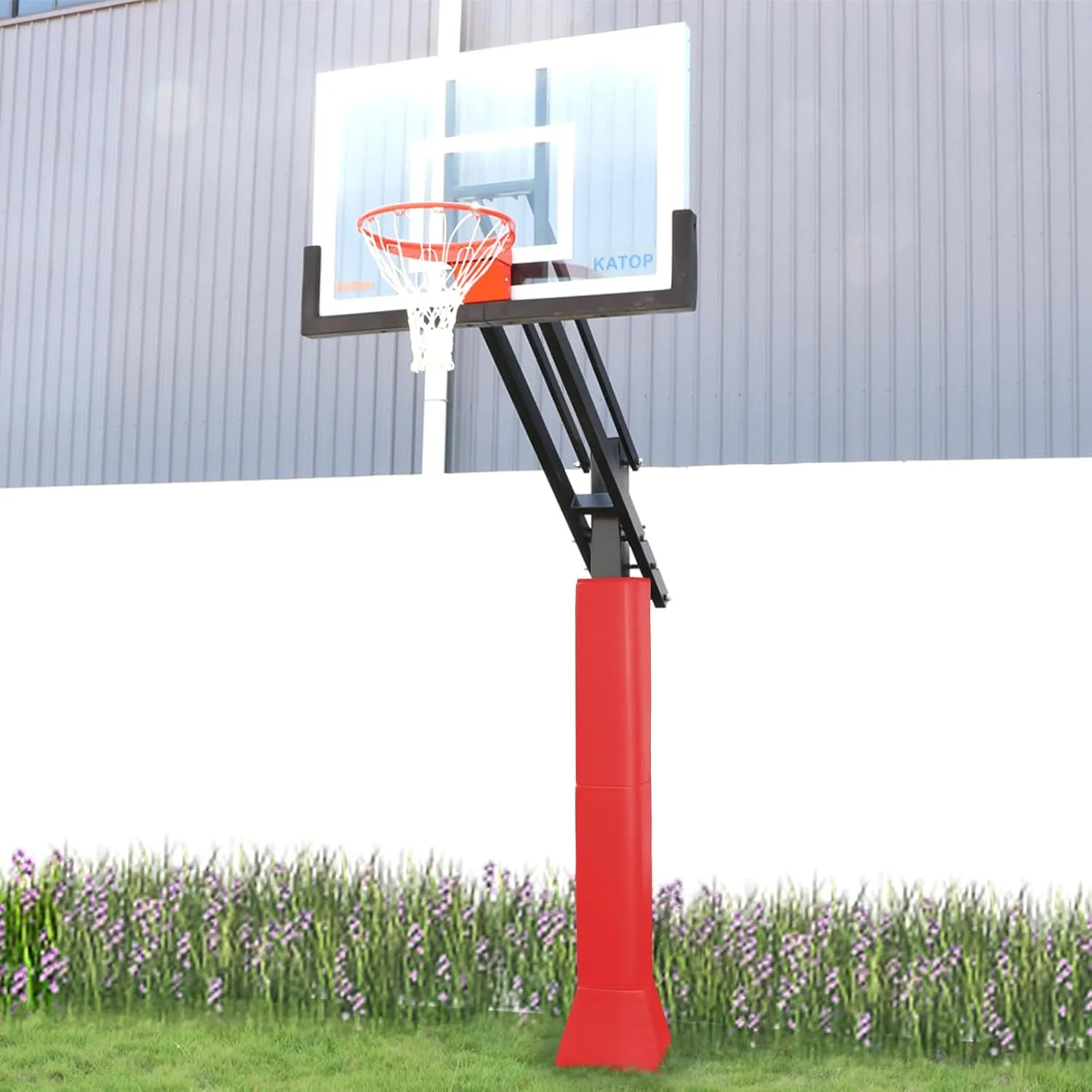Katop Square Basketball Pole Pad, Heavy Duty Protective Pole Padding Fits 5"x5", 6"x6" Pole&Base, Durable UV-Resistant Waterproof Basketball Hoop Padding for Player Safety Outdoor and Indoor
