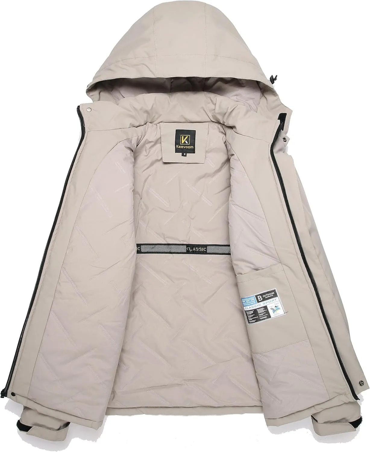 Keevoom Mens Winter Coats Warm Snow Coat Windproof Mountain Raincoat Waterproof Hooded Snowboarding Ski Jackets for Men