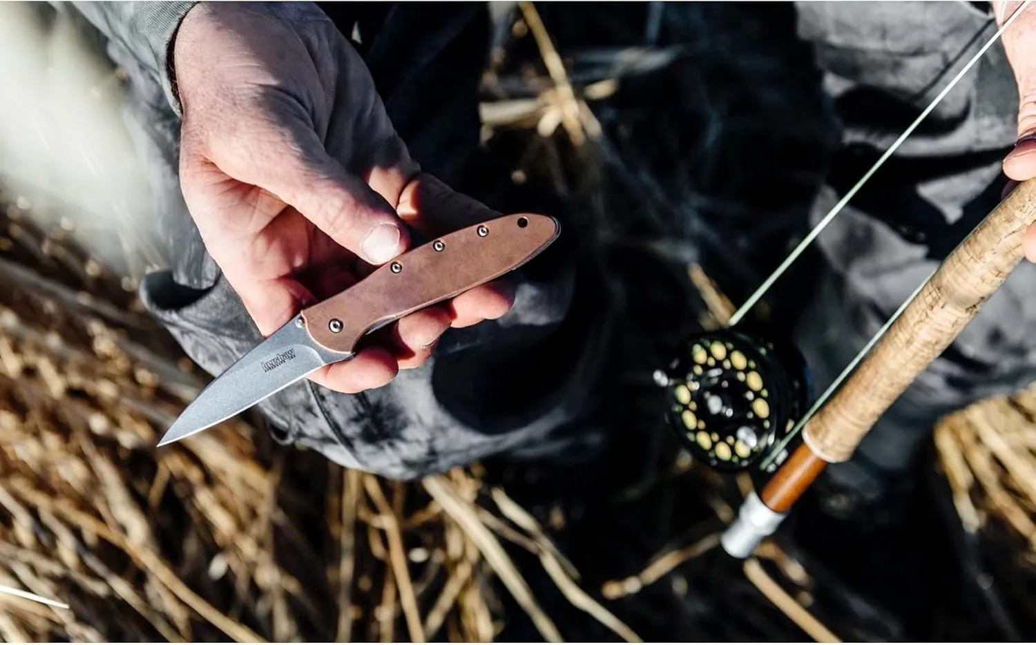 Kershaw Leek Olive Edc Pocketknife, 3" Sandvik 14C28N Steel Blade, Assisted Opening Folding Knife, Dual Lock System
