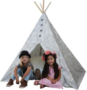 Kids Adventure Boho Chic Kids Teepee Playtent Gray and White