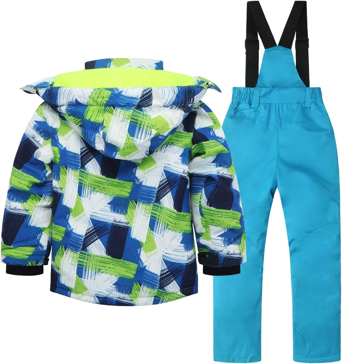 Kids Ski Jacket & Pants Set Winter Snowboarding Rain Coats Girls Boys Snow Suits