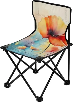 Kigai Folding Camping Chair Heavy Duty Chair Ultralight Compact Portable Beach Chair for Outdoor Camp, Hiking, Travel, Beach, Sporting Event and Picnic, Watercolor Flower