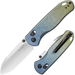 Kizer Drop Bear Folding Pocket Knife, 2.99 In LC200N Steel Blade EDC Knife Titanium Handle Thumb-stud Openers Ki3619A3