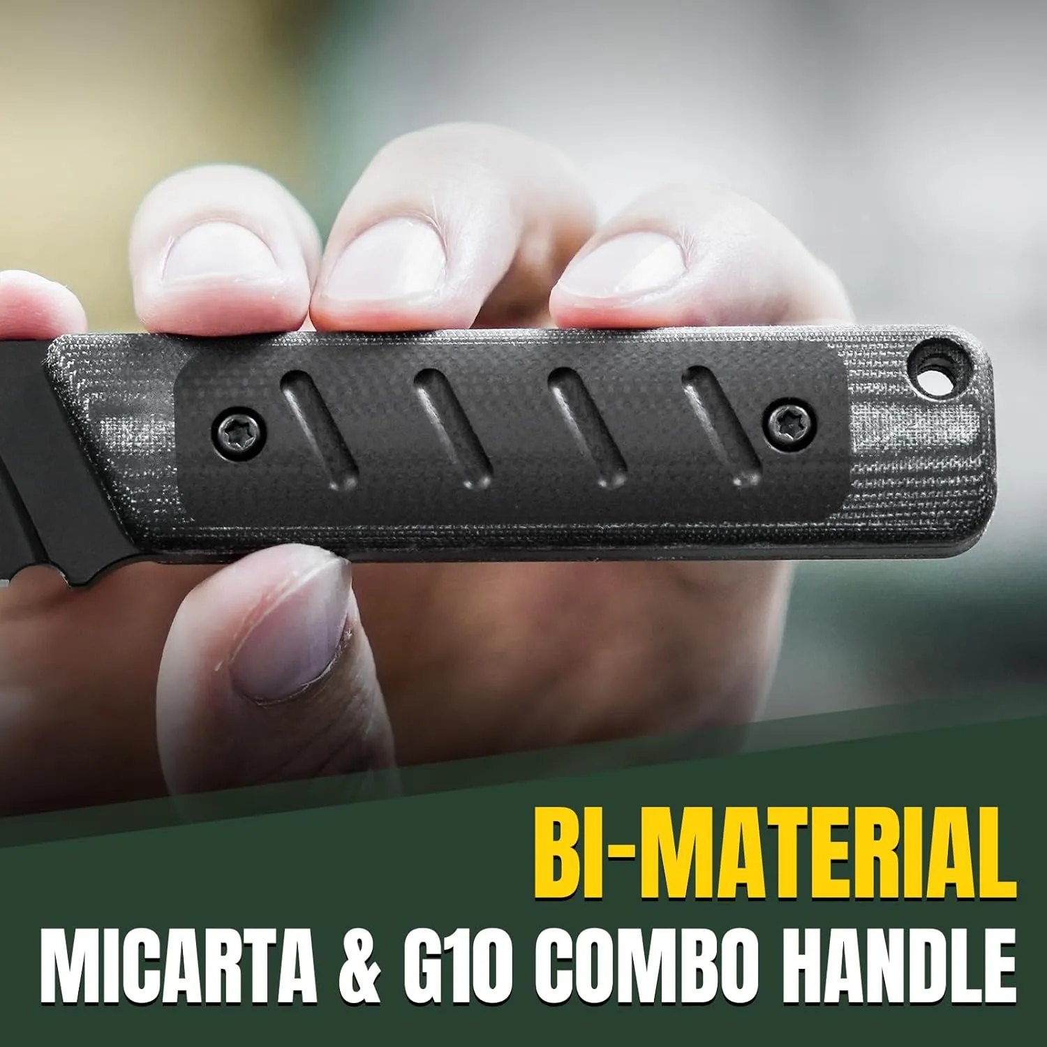 Kizer Smolt Fixed Blade Knife, 2.93 In 3V Steel Pocket Knife Drop Point Camping Fixed-blade Knives with Sheath, G10&Micarta Handle Small EDC Fixed Knife for Men Women Outdoor Indoor 1063A2