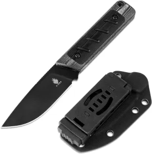 Kizer Smolt Fixed Blade Knife, 2.93 In 3V Steel Pocket Knife Drop Point Camping Fixed-blade Knives with Sheath, G10&Micarta Handle Small EDC Fixed Knife for Men Women Outdoor Indoor 1063A2