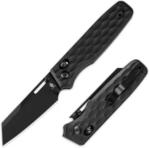 Kizer Task EDC Pocket Knife, 3.04 Inch 154CM Sheepsfoot Blade Folding Knife with Innovative Clutch Lock, Truffle Black G10 Handle Camping Knives, Small Hunting Knives with Thumb Stud Opener, V3641C2