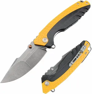 Knives VG10 Steel Folding Knife for Men with Clip G10 Handle EDC Tactical Pocket Knife for Outdoor,Camping,Hunting,Survival and Self Defense (Black stone wash)