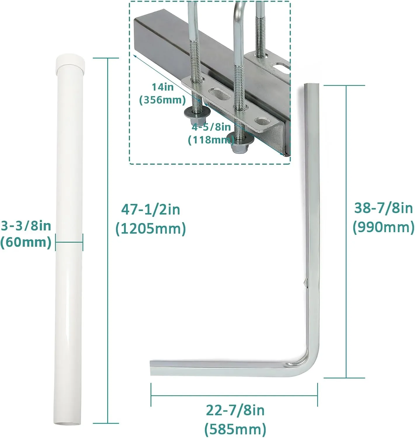Kojem Boat Trailer Guide Poles for Ski Boat, Fishing Boat, Sailboat, Kayak, Canoe (Size and Color Selected)
