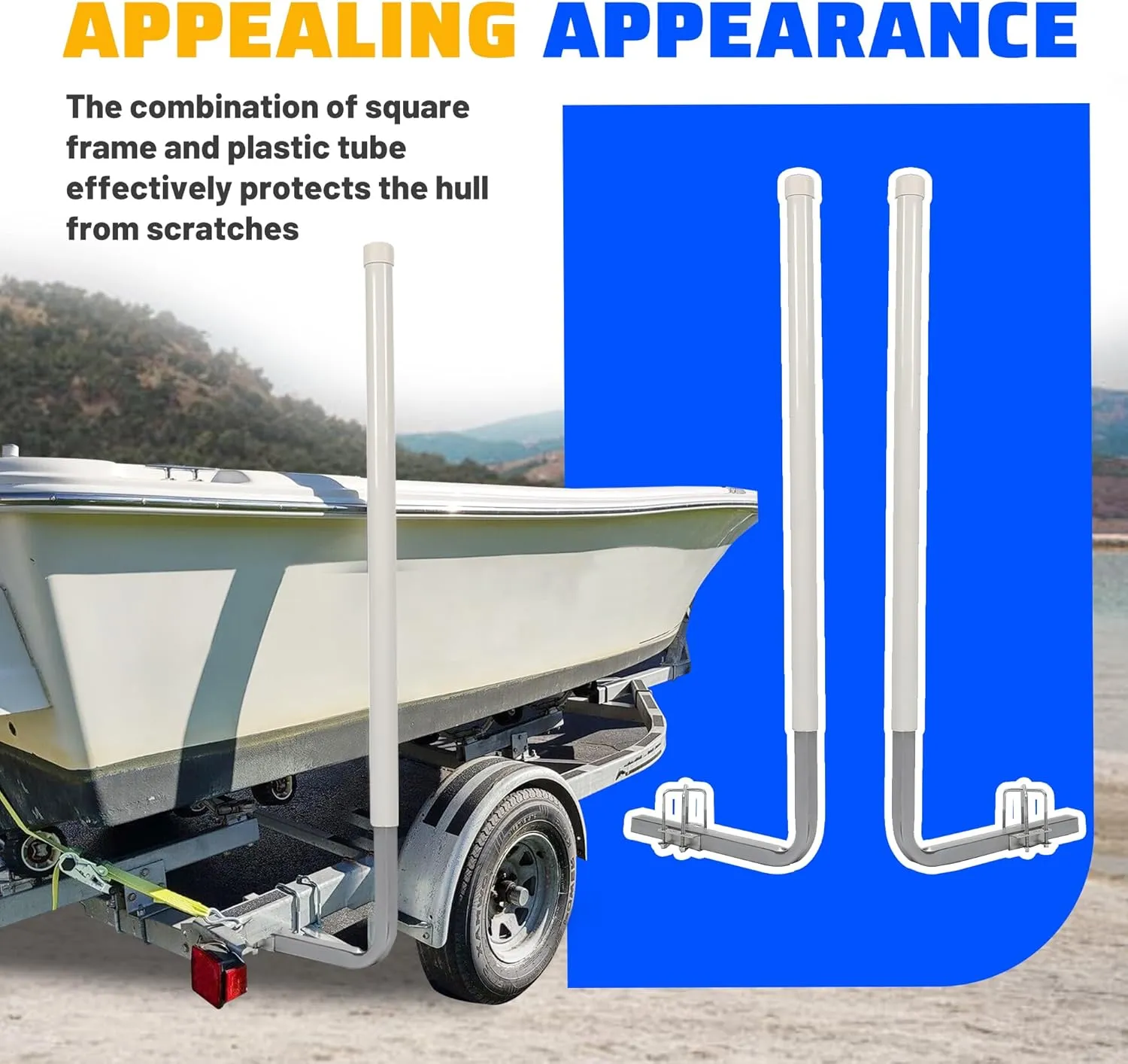Kojem Boat Trailer Guide Poles for Ski Boat, Fishing Boat, Sailboat, Kayak, Canoe (Size and Color Selected)
