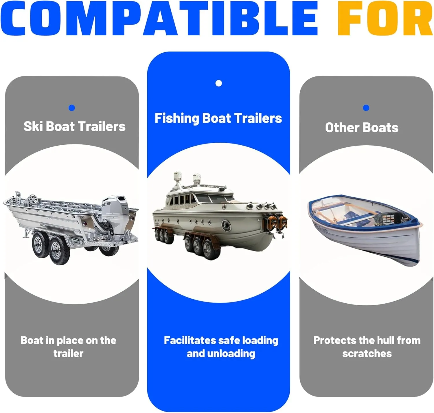 Kojem Boat Trailer Guide Poles for Ski Boat, Fishing Boat, Sailboat, Kayak, Canoe (Size and Color Selected)