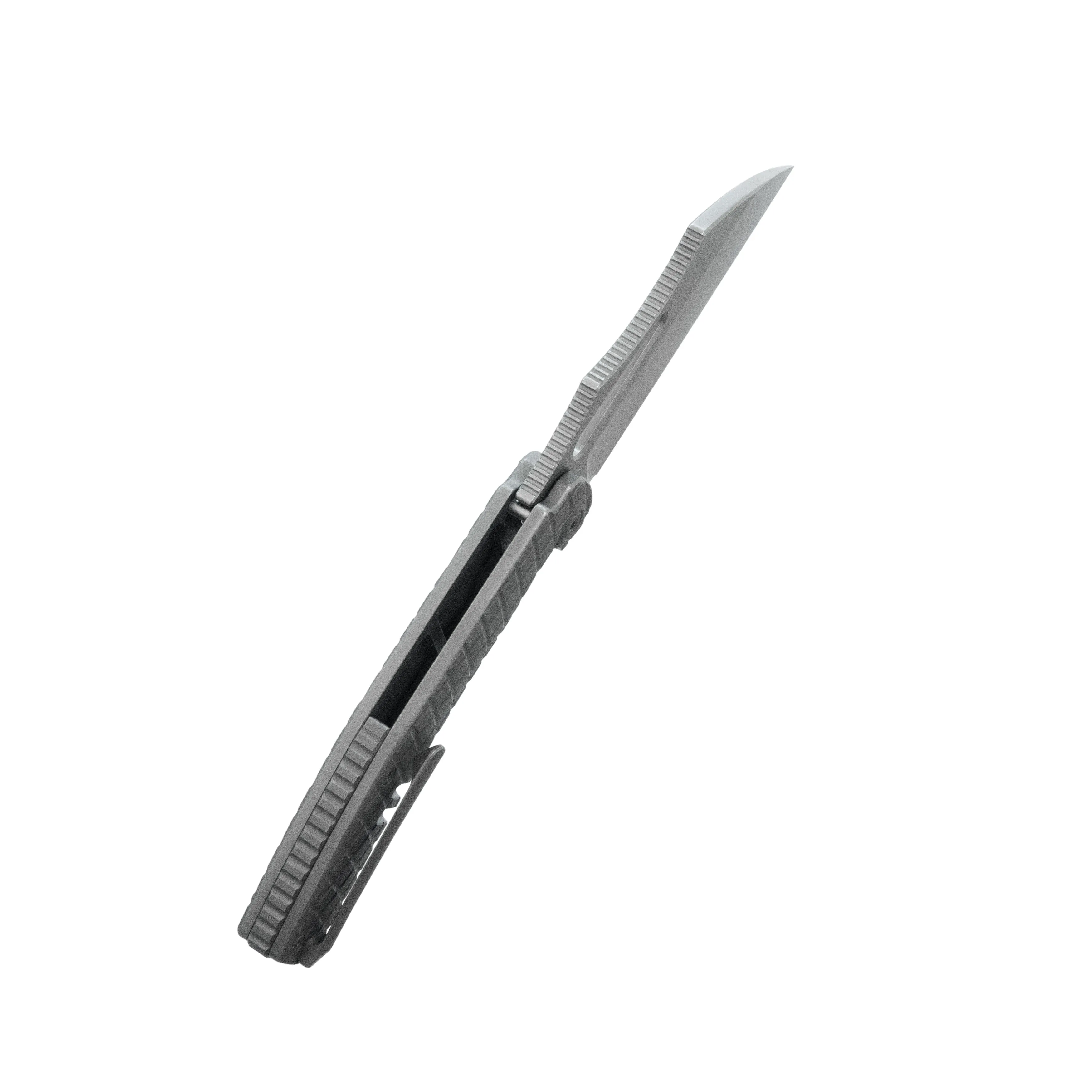 Kubey Sylow Folding Pocket Knife Darkblast Titanium Handle 3.46" Darkwash 14C28N Blade KU260C