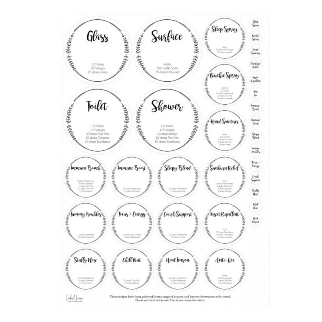 Label Lane Label Set - Leaf Wreath