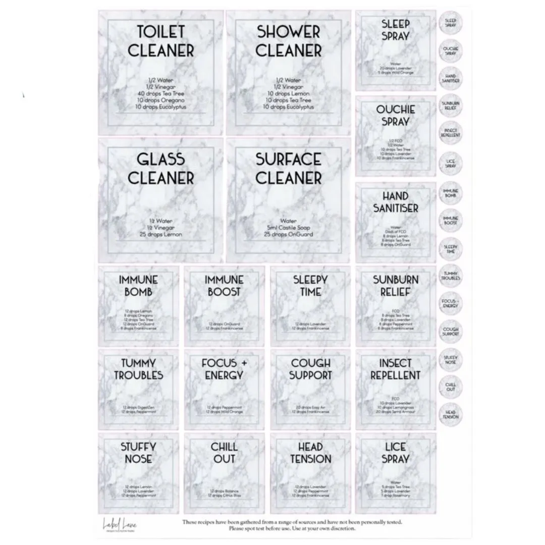 Label Lane Label Set - Marble