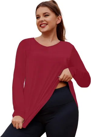 LALAGEN Women's UPF 50  Sun Shirts Plus Size Long Sleeve UV Protection Workout Tops Quick Dry Athletic Hiking Shirt