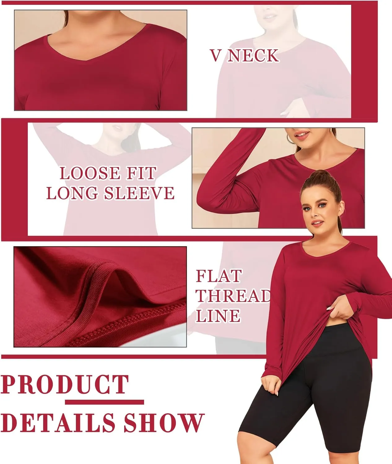 LALAGEN Women's UPF 50  Sun Shirts Plus Size Long Sleeve UV Protection Workout Tops Quick Dry Athletic Hiking Shirt