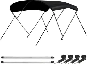 Leader Accessories 10 Colors 3 Bow 4 Bow Bimini Top Cover for Boat Includes 4 Straps 2 Rear Support Poles Mounting Hardwares Storage Boot with 1" Aluminum Frame